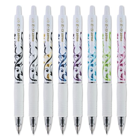 PILOT G2 Fashion Premium Gel Pen, Retractable, Fine 0.7 mm, Five Assorted Ink and Barrel Colors, PK5, 5PK 31392